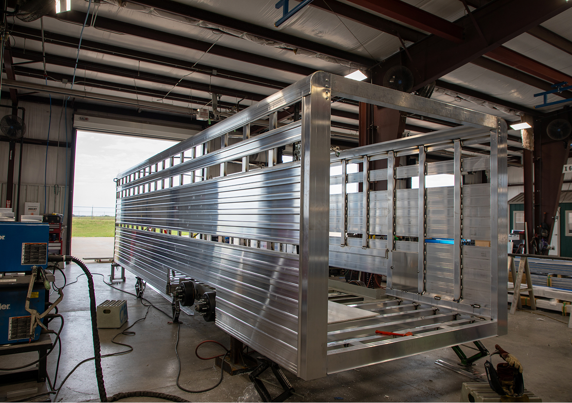 Cattle trailer being built