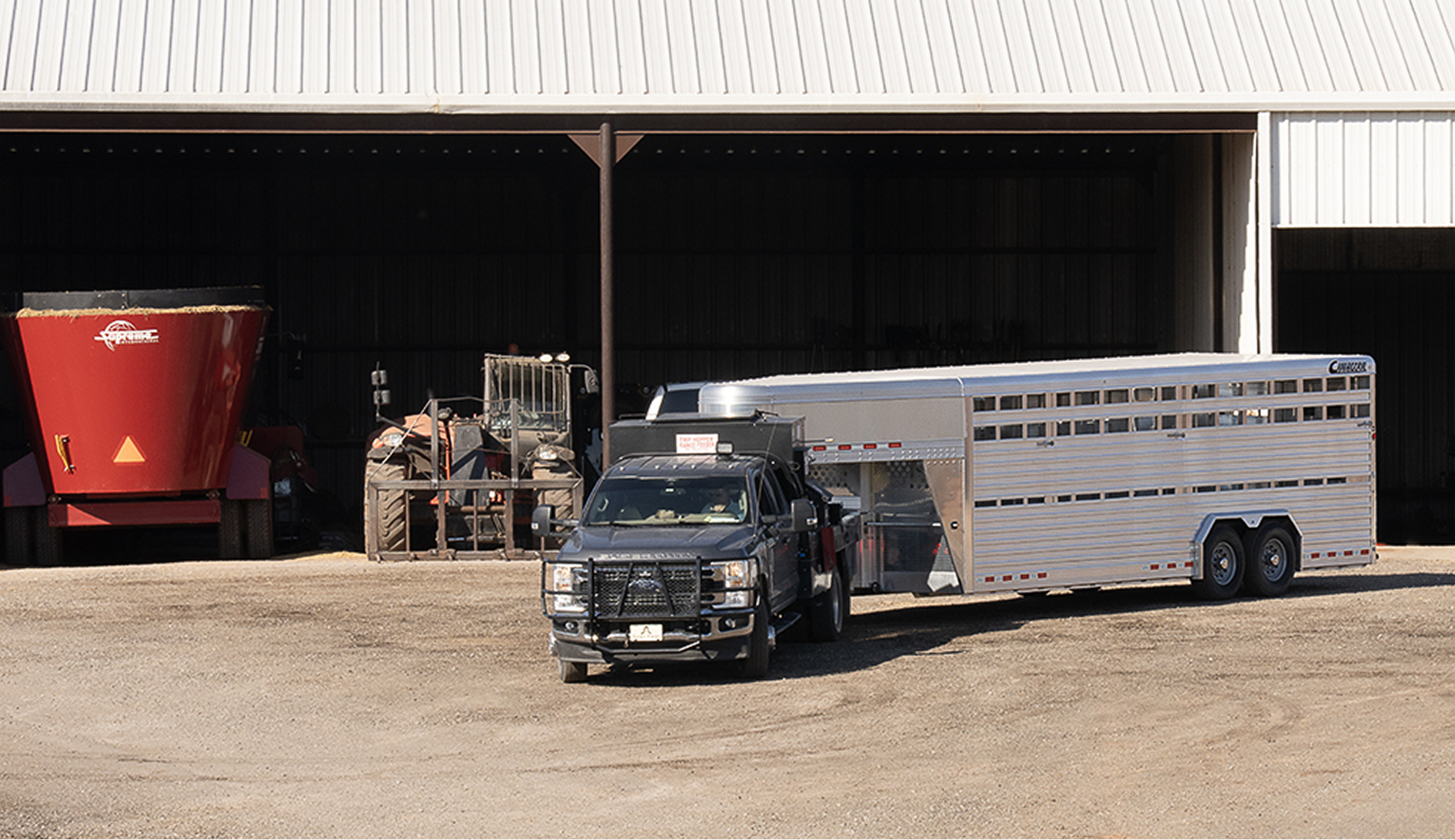 Cattle trailer on a farm